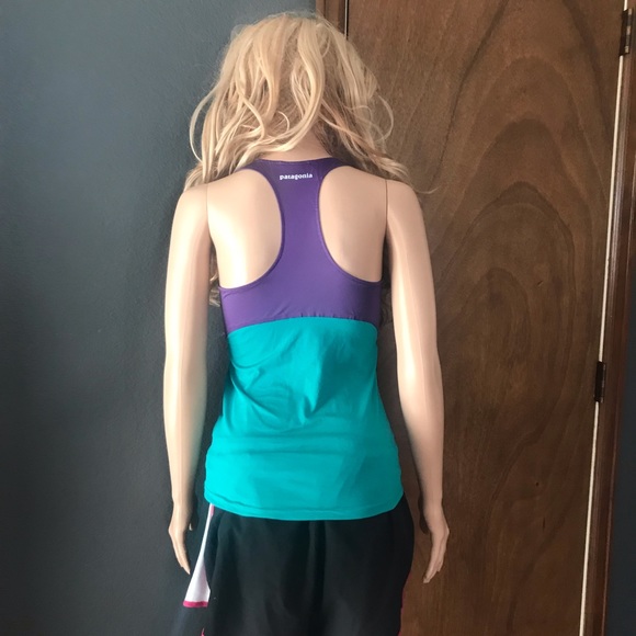 Patagonia Racerback Tank Green & Purple Size XXS Good Condition - Picture 10 of 16